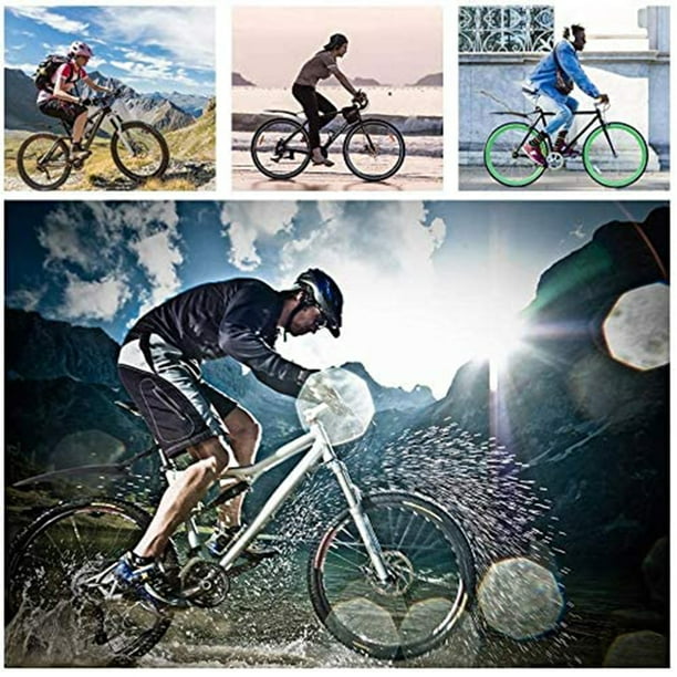 Juego de guardabarros con protección contra salpicaduras para guardabarros delantero y trasero para bicicletas de montaña MTB de 24 a 28 pulgadas