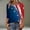 Blue, variant on Odbmxy Womens T Shirts Plus Size 4th of July 3/4 Sleeve Summer Womens Tops Leisure Regular Tunic Blue Going Out Stars Tops