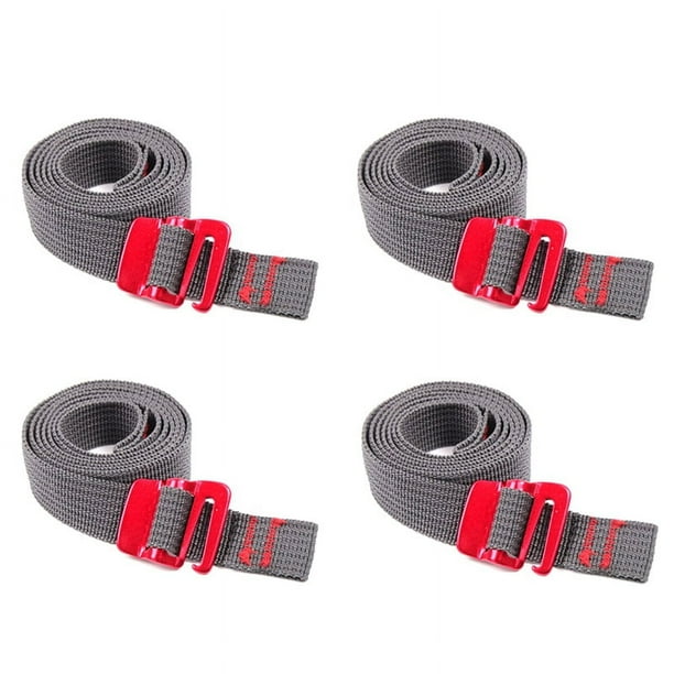 4PCS Senderismo Escalada Cinturones de Tensión Hebilla de Amarre 1.4M Cinturón Correas de Carga Cuerda de Nylon Cinta con Gancho de Liberación Rápida