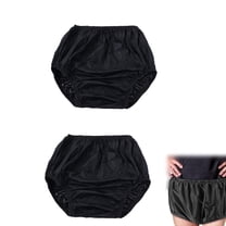 Adult Waterproof Covers,2Pcs Unisex Incontinence Cloth Diaper Covers for Outdoor,Plastic Leakproof Incontinence Underwear for Adult,Black,L