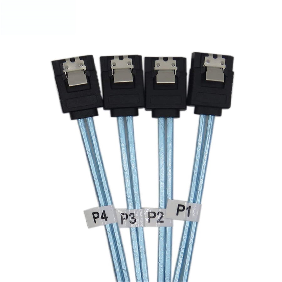Acaige 2Pcs Sata To Sata Cable 4 Ports/Set 7 Pin Sata Sas Cable 6Gbps For Server Mining
