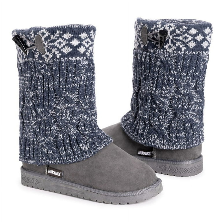 Essentials by MUK LUKS Women s Cheryl Sweater Winter Boots Walmart