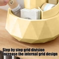 thumbnail image 5 of Lilixerw 360°Rotating Pen Holder with Multi-Compartments,Spinning Desktop Organizer with Detachable Partitions,Large Capacity Pencil Storage Box for Pens,Markers,6.50x5.75in,Yellow, 5 of 6