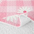 thumbnail image 5 of Manfei Flowers Daisy Twin Quilt Set 2 Pieces,Minimalist Checkered Twin Coverlet Set,1 Bedspread and 1 Pillowcase, 5 of 7