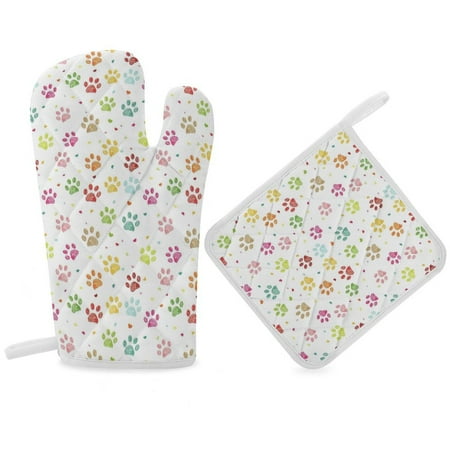 

Cute Pet Dog Paw Oven Gloves And Pots Stand Set Oven Gloves And Pot Racks Pot Racks And Oven Gloves Set