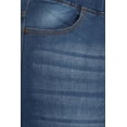 thumbnail image 4 of Women's Stretch Pull On Skinny Jeans Ripped Distressed Raw Fray Hem Denim Jeggings Plus Size 2XL / Navy Blue, 4 of 5
