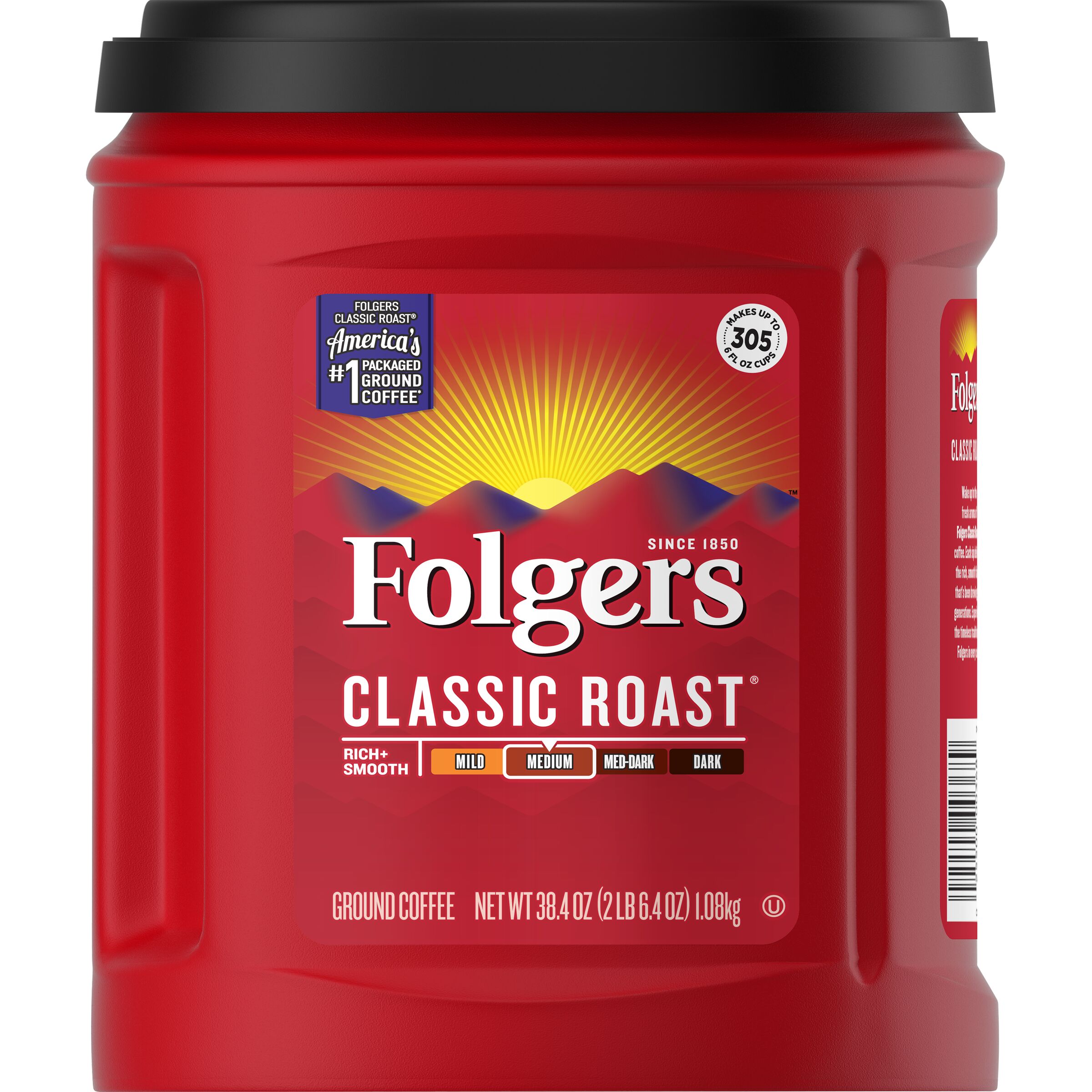 Folgers Classic Roast Ground Coffee, 38.4-Ounce