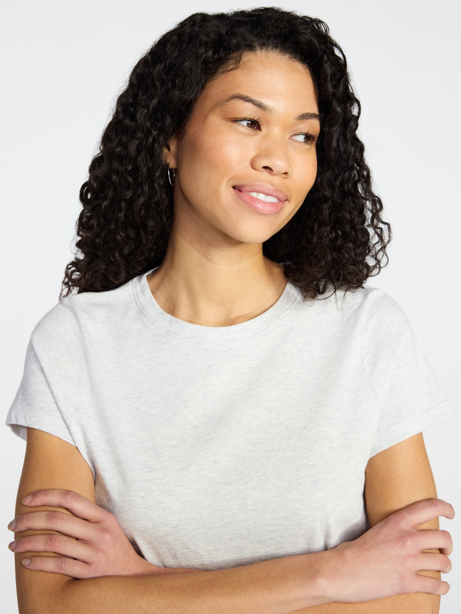 No Boundaries Cropped Cotton Tee with Short Sleeves, Women’s XXS-XXL