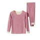 thumbnail image 1 of Conjuntos de ropa interior térmica para mujer, jersey liso informal de cuello redondo, alta elasticidad, conjuntos de ropa interior cálida, pantalones de poliéster, blusa para mujer, 1 of 2
