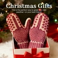 thumbnail image 5 of 1 Pair The Naughty List Mittens, Cozy Warm Knit Gloves with a Hidden Attitude, Women's Novelty Mittens, Funny Winter Gifts for Women, Red, 5 of 7