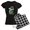 With Checker Pant, variant on CafePress - Card Shark Women's Dark Pajamas - Women's Short Sleeve Print T-Shirt and Pants Dark Cotton Pajama Set