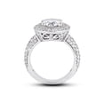thumbnail image 2 of Bridal Pave Set Unique Engagement Ring, Women's Halo Accent Anniversary Ring, 2.2 Ct Round Cut Simulated Diamond Ring, 925 Sterling Silver, Promise Proposal Wedding Ring For Her Birthday Gift, 2 of 3
