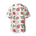 thumbnail image 5 of Salouo Strawberry Pattern Cuban Collar Shirts for Men Button-Down Shirt Men's Short Sleeve Shirts Hawaiian Shirts Casual Shirts -4X-Large, 5 of 6