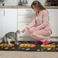 thumbnail image 4 of Halloween Kitchen Rug Set of 2 Absobent Kitchen Mats for Floor,Horror Orange Pumpkin Spooky Halloween Kitchen Rugs and Mats for Bathroom,Room Farmhouse (47x17+30x17 inches), 4 of 7