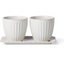896914 French Perle Scallop 3-Piece Herb Pots & Tray Set