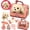 Pink, variant on 12Pcs Interactive Puppy Pet Care Play Set, Electronic Walking Barking Plush Dog with Cage & Accessories, Pretend Play Toy for Kids, Christmas Birthday Gift for Toddlers Ages 3-7