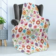 thumbnail image 4 of Flower Soft Flannel Fleece Throw Blanket, Playful Garden Colorful Meadow with Blossoming Flowers Strawberries Birds Animals, Cozy Plush for Indoor and Outdoor Use, 50" x 70", Multicolor, by Ambesonne, 4 of 5