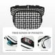 thumbnail image 5 of Fotbe Black Tartan Plaid Cangurera Cuadrada con Estampado de Doble Capa, Bolsa de Cintura Ajustable Mini para Hombres y Mujeres, 5 of 9