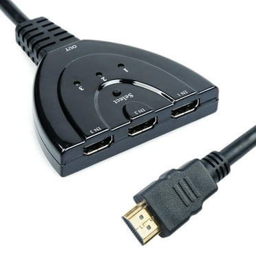 JacobsParts 3-Port HDMI Switch with Pigtail Cable Supports Full HD 1080p