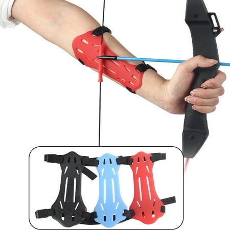 ASKMZ Recurve Archery Arm Guard Adjustable 2 Straps Soft Rubber Quick Wearing Flexible Kids Youth Armguard