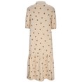 thumbnail image 5 of AherBiu Robe d'Été pour Femmes à Pois, Boutonnée, Manches 1/2, Décontractée, Ample, à Volants, Longue, 5 of 5
