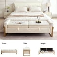 thumbnail image 6 of Aemeios 67" Velvet Storage Bench for Bedroom End of Bed with Double Lids Storage and Gold Legs, Cream, 6 of 9
