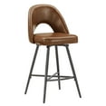 thumbnail image 3 of Weston Home Krista 24" Metal Swivel Mid Back Counter Stools, Set of 2, Brown, 3 of 10