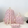 thumbnail image 6 of Weebloom Bow School Backpack With Lunch Box Pencil Case For Kids Girls Cute 3Pcs School Bags Set Large Capacity 3 Piece Cute Cartoon Travel Large Bookbag Middle High School College Pink, 6 of 9