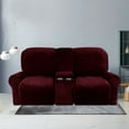 thumbnail image 2 of SHANNA 2-Seater Sofa Covers Stretch Recliner Couch Cover with Console Slipcover Protector, 2 of 10