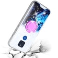 thumbnail image 2 of SOGA Bling Glitter Cover Compatible for Motorola Moto G Play 2021 Case, with Kickstand Ring for Magnetic Car Mounts, Lanyard Strap - Blue Galaxy, 2 of 3