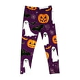 thumbnail image 4 of Girls' Halloween Leggings Pumpkin Printed Pants High Waist Stretchy Leggings for Girls 3-7Y, 4 of 6