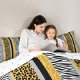 thumbnail image 5 of Manfei Wildlife Leopard Zebra 2pcs Bedding Comforter Set for Female Men,Bling Golden Glitter Twin Comforter Sets,Geometric Stripes Breathable Bedding Set,Breathable Home Decor,Reversible, 5 of 8