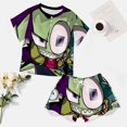 thumbnail image 4 of Cartoon Invader Zim Summer Home Suit For Womens Short-Sleeved Pajama Set 2pcs Loungewear Soft Sleepwear T-Shirts Tee Shirt Top And Short Sleeping Pants, 4 of 8