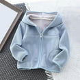 thumbnail image 2 of Generic Toddler Kids Baby Outwear Long Sleeve Round Neck Solid Color Jacket Zipper Hooded Windproof Long Sleeve Coats for Girls Boys for Holiday Winter Party Christmas（6-7 Years Blue）, 2 of 5