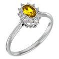 thumbnail image 2 of SuperJeweler 2/3 Carat Oval Shape Citrine and Halo Diamond Ring In Sterling Silver For Women, 2 of 6