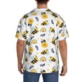 thumbnail image 3 of Honeii Bees And Rainbows for Men's Short-Sleeved Button-Up Collared Shirt Featuring A Pocket, Perfect for Beach Vacations, And Travel Adventures.-XX-Large, 3 of 5