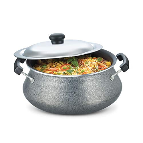 Prestige Omega Select Plus Senior Handi 5 Litre with SS Lid, Black, Scratch and Abrasion Resistant