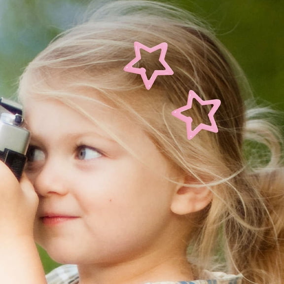 FRCOLOR Pink Star Hair Clips for Women with Metal Material Perfect for Styling and Decoration 40 Pieces
