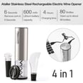 thumbnail image 2 of Sacacorchos Eléctrico para Vino 4 en 1 de Acero Inoxidable USB Plateado, 2 of 5