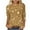 Yellow, variant on AUNVITO Women's Printed Top Seven-Eight Sleeve Round Neck Pullover Casual and Fashionable Style