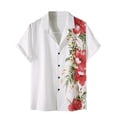 thumbnail image 2 of Njoeus Gym Tops Short Sleeve Tops Men's Hawaiian Shirt Short Sleeve Floral Printed Button Up T-Shirt Summer Beach Dress Shirts Summer Tops for Teens, 2 of 9