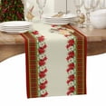 thumbnail image 6 of Christmas Cotton Linen Table Runner for Dining Kitchen, Winter Xmas Poinsettia Red Green Plaid Wedding Outdoor Party Tablerunners Decoration, Dresser Scarf Coffee Tablecloth Runners 16x72 Inches, 6 of 9