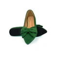 thumbnail image 5 of Womens Pointy Toe Flat Shoes Green, Comfortable Faux Suede, Durable Rubber Sole, Cushioning & Flexible, Size 9, 5 of 7
