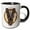 Black/White, variant on 3drose, Coffee Beans and Donut Monogram Initial V, 11oz Two-tone Yellow Mug