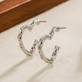 thumbnail image 6 of Ziurtnc 1 Pair Women Huggie Earrings Irregular Heart Shape Alloy Electroplated Ear Jewelry Lady Prom Cocktail Party Commute Earrings, 6 of 7