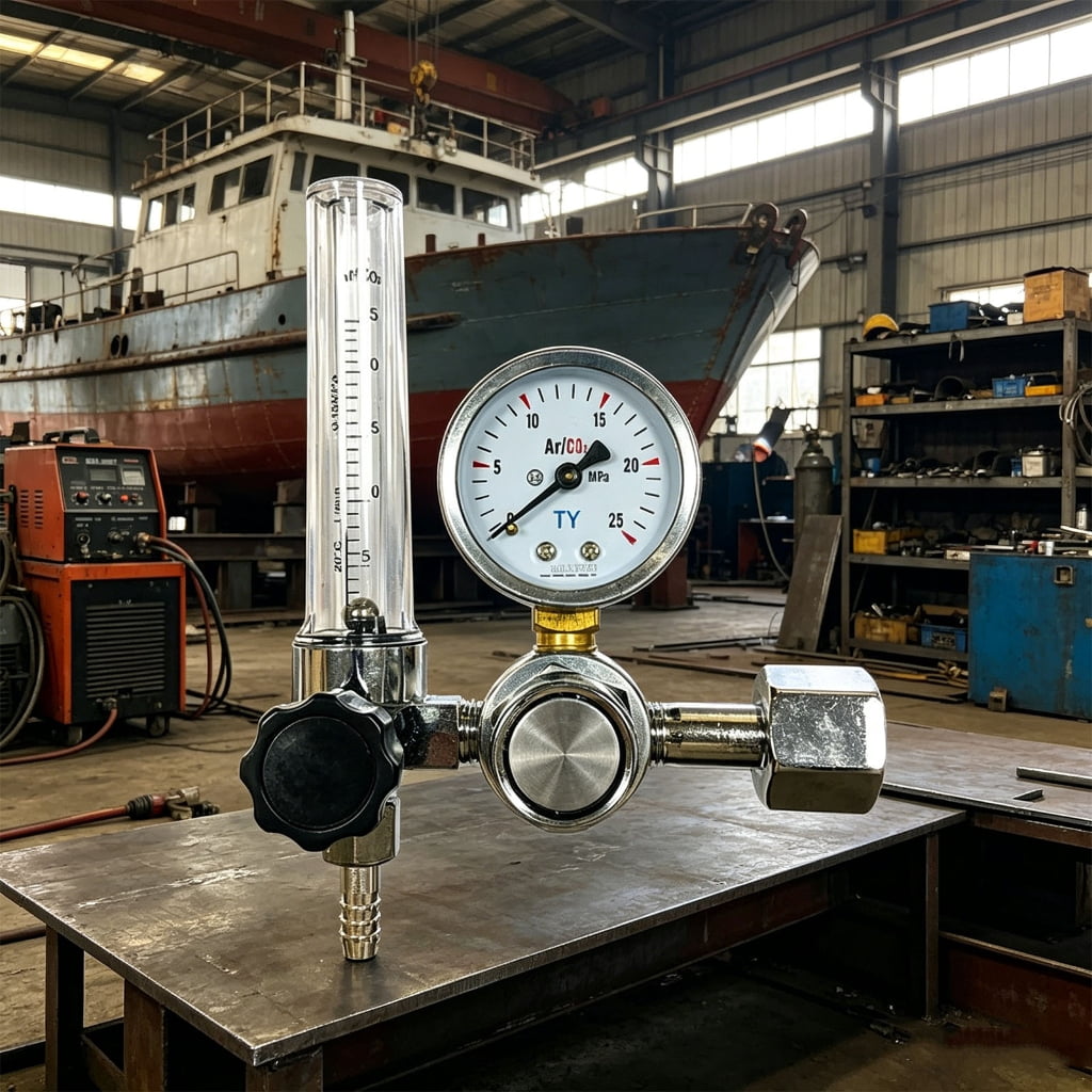 Miiottaa Industrial CO2 Gas Argon Regulator with Double Gauge For Welding Equipments