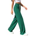 thumbnail image 5 of Womens Cargo Pants Fashion Women Casual High Waist Loose Straight Solid Pants Suit Wide Leg Pants Green Free Size, 5 of 6