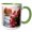 Green/White, variant on 3drose, Italy, Tuscany, Old Villa in Tuscan Back Road, 11oz Two-tone Black Mug