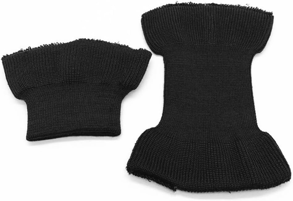 1 Pair Elastic Cuffs Ribbed Knit Trims Black Nylon Rib Knit