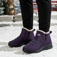 thumbnail image 5 of Qaltryn Ankle Snow Boots for Women Men Faux Fur Lined Side Zipper Non‑Slip Water‑Resistant Lightweight Short Winter Boots for Outdoor Snow Daily Wear, 5 of 9